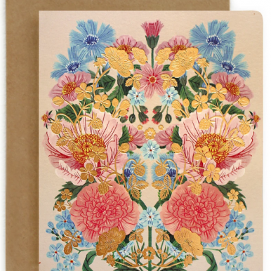 folk floral greeting card